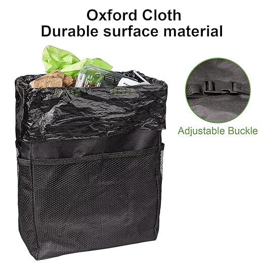 Car Trash Can, Car Trash Bag Hanging, 3.5 Gallons Ultra Large Capacity Organizer and Storage with Adjustable Straps, Leakproof Lining (Pack of 2)