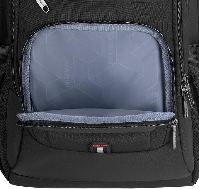 DUSLANG 17 Inch Laptop Backpack for Travel Water Resistant College Backpack for Men Women Laptop Bag with USB Charging Port with Black Lock, Black