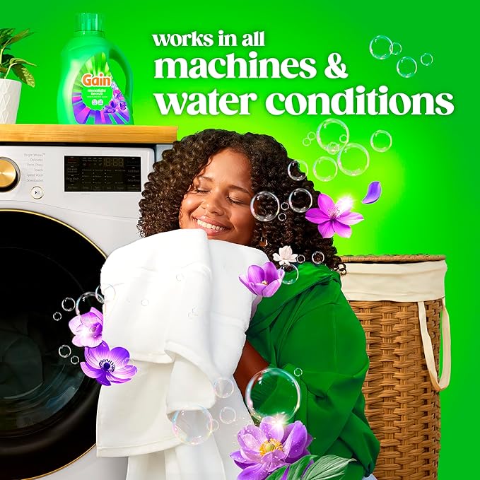 Gain Liquid Laundry Detergent with Odor Defense, Moonlight Breeze Scent, Laundry Soap For HE Washing Machines, 132 fl oz, 100 Loads (Packaging May Vary)