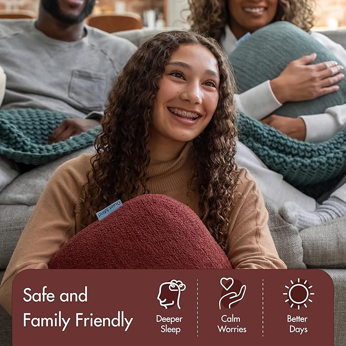 Quiet Mind Weighted Pillow for Adults 9 Lbs - Get Better Sleep - Sustainably Made and Chemical Free - Machine Washable (Medium, Chili Oil)