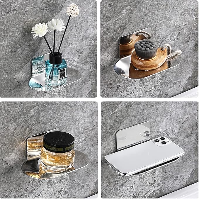 Adhesive Soap Dish, Bath Soap Dish for Shower, 304 Stainless Steel Wall Mounted Bar Soap Holder for Bathroom Kitchen- No Drilling (Black)