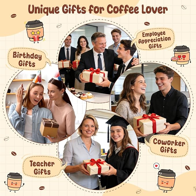 Coffee Lovers Thank You Gifts for Women, Positive Espresso Crochet Handmade Support, Small Appreciation Gifts Coworker Employee Teacher Friends Birthday Farewell Leaving Goodbye Retirement