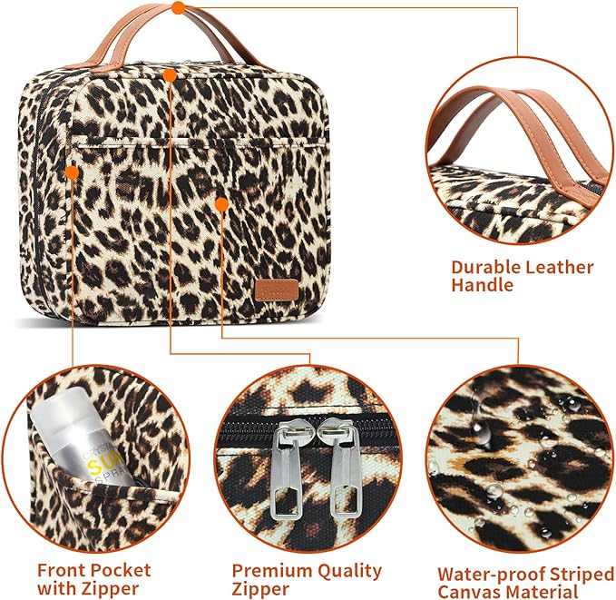 Bosidu Hanging Travel Toiletry Bag, Large Capacity Cosmetic Travel Toiletry Organizer for Women with 4 Compartments & 1 Sturdy Hook, Perfect for Travel/Daily Use/Christmas