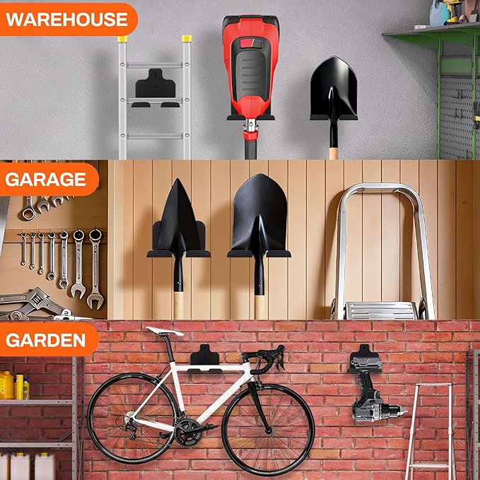 Weedeater Hanger, Garden Power Tool Hanger Weed Whacker Holder Wall Mounted for Grass Trimmer, Hedge Trimmer, Garage Trimmer, Garden Tools, 2 Pack