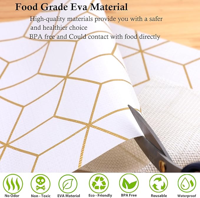 Shelf Liners for Kitchen Cabinets 20 Inch Wide X 20 Ft Non Adhesive Cabinet Drawer Liner Non Slip Water Oil-Proof Strong Grip Pantry Refrigerator Shelves Liner for Bathroom Drawer Cupboard Closet Mat