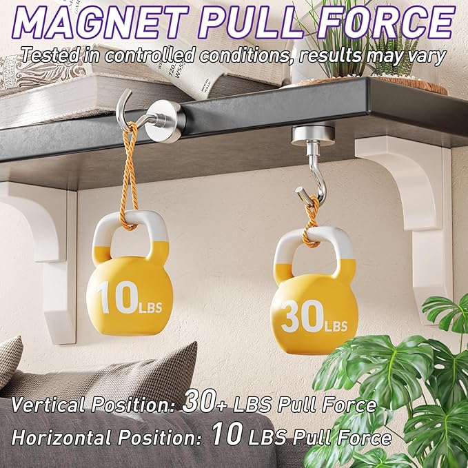 100 Pack Magnetic Hooks for 2026 Cruise Cabins Beach Vacation 30lbs+ Heavy Duty Magnet with Hook Metal Magnetic Hooks for Kitchen Fridge Grills Hanging Magnet Hooks for Classroom Locker Whiteboard