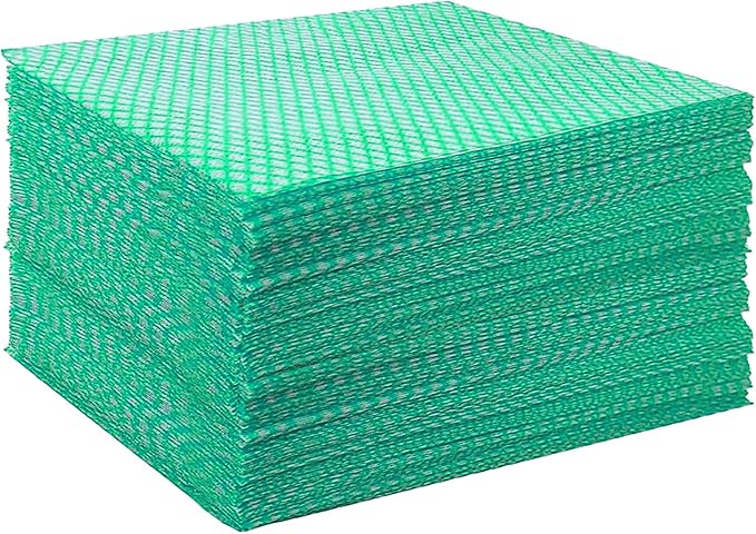 Disposable Dish Cloths Heavy Duty Disposable Cleaning Cloths for Kitchen Multi-Purpose Green Dish Rags 50 Count/Pack