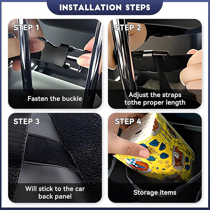 Car Trunk Organizer, Backseat Hanging Large Storage with Adjustable Straps, Waterproof PVC Collapsible Cargo Bag, Car Interior Accessories for Auto SUV MPV (White)