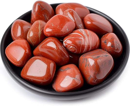 Polished Stone Set Red Jasper Crystals, 0.8" Handpicked Tumbled Gemstones Rocks, Pebbles for Reiki, Chakra, Healing, Home Decor