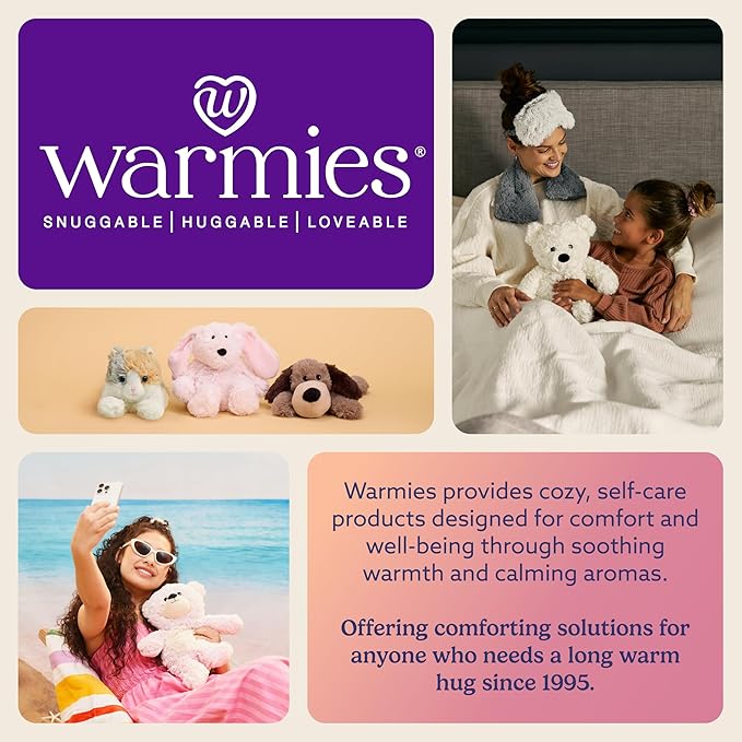 warmies Microwavable Neck & Shoulder Wrap - Heating & Cooling Plush Pad for Calming Relaxation - Weighted & Heated Neck Warmer with Scented Lavender - Microwave Heat Pad for Aches & Pain - Purple