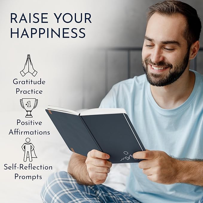 RYVE Gratitude Journal for Men – 6-Month Guided Mindfulness Journal with Prompts, Daily Writing & Reflection, Mindfulness Gifts for Men