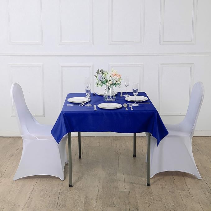 Cupuamon Square Tablecloth 52x52 inch Washable Polyester Fabric Tablecloth for Wedding Party Dining Banquet Decoration (52x52, Royal Blue)