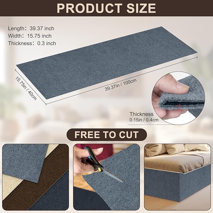 Cat Scratch Couch Furniture Protector, Self-Adhesive & Cuttable Furniture Scratch Protector Pad, Wear-Resistant Wall & Sofa Guard, Multi-Functional Cat Scratcher Light Gray