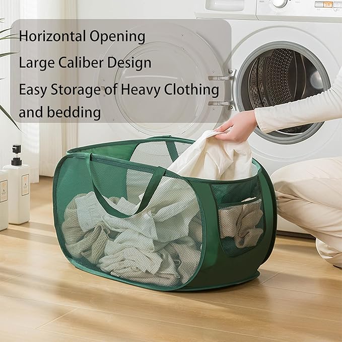 3 Pcs Popup Laundry Hamper, Sturdy Large Capacity Collapsible Laundry Basket, for Laundry Room, Toy Storage, Versatile Use - Home, Camping, Dorm, Hotel, Travel