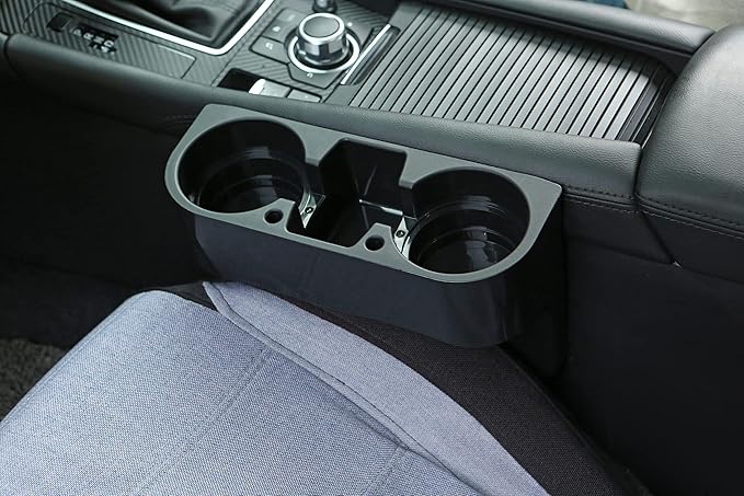 Heart Horse 2Pcs Cup Holder Portable Multifunction Vehicle Seat Cup Cell Phone Drinks Holder Box Car Interior Organizer (Black)