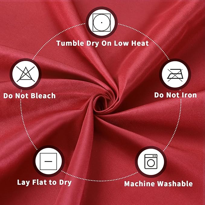 PureFit 6 Pack Rectangle Red Tablecloths 60 x 126 Inch for 6Ft Tables, Stain and Wrinkle Resistant Table Linens for Home Use, Wedding, Party, Banquet and Camping