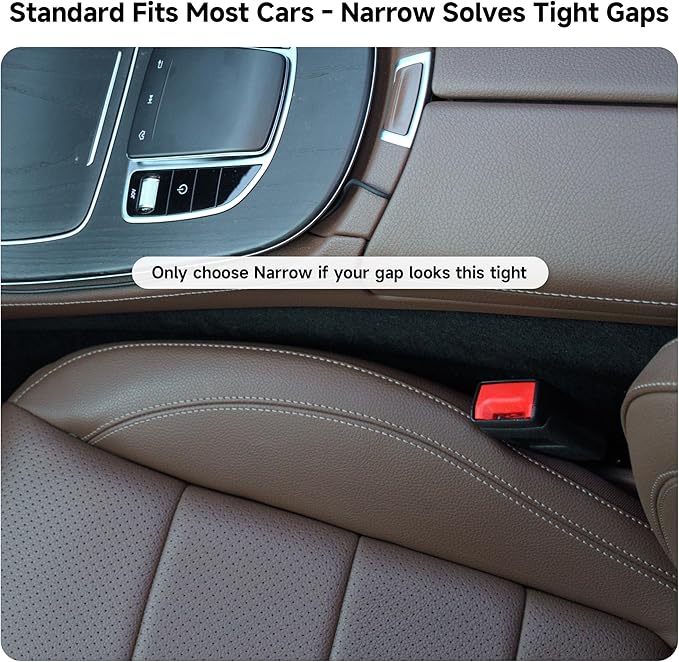 Car Seat Gap Filler Set of 2, 3IN1 Seat Side Gap Filler Plug with Storage Slot & Hook Function, Soft Foam Universal Fit Car SUV Truck Fill Gap Between Seats Console Organizer（Standard Gray）