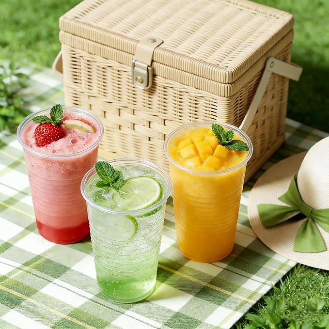 Lamosi 1000 Pack 9 oz Clear Plastic Cups, Plastic Disposable Cups, Cold Drinking Water cups for Party, Wedding, Travel, BBQ, Picnic, Event