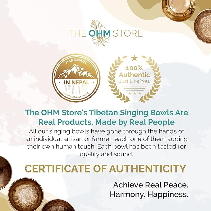 Ohm Store Tibetan Singing Bowl Set — Meditation Sound Bowl Handcrafted (3.5″ Gift Box)