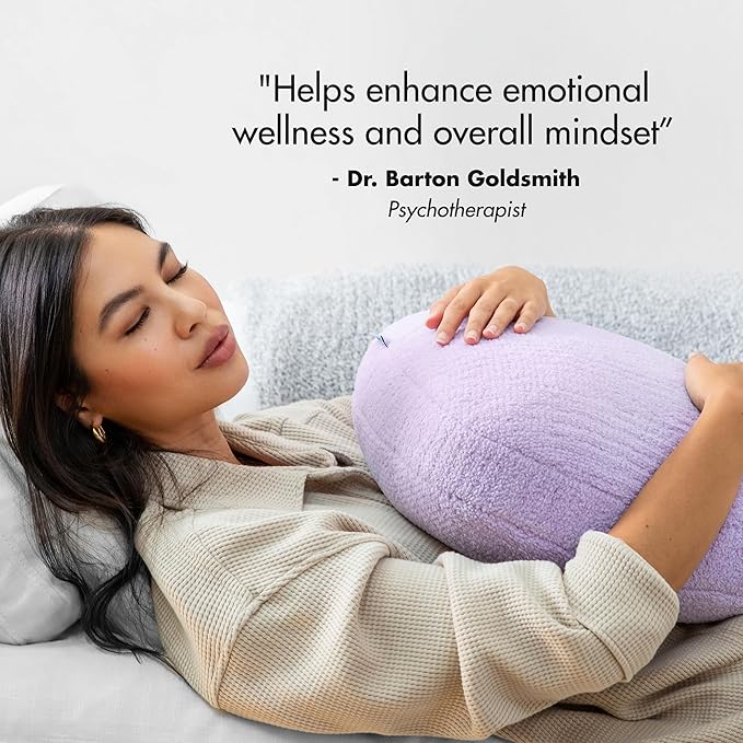 Quiet Mind Lavender Scented Weighted Body Pillow for Kids & Adults, Medium (9lb) – Lavendar Infused Aroma with Recycled Glass Beads & Chemical-Free Fabric – Sensory Sleep Cuddle Pillow