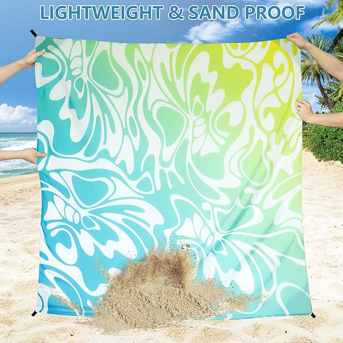 Beach Blanket Waterproof Sandproof Extra Large Beach Mat 79" X 83"/120"x108" for 1-8 Adults Quick Drying Durable Outdoor Picnic Mat for Beach Travel Camping Hiking