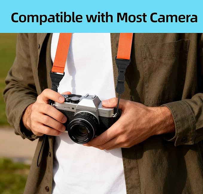 Adjustable Shoulder Strap: Comfortable iPad Strap Nylon Neck Lanyard for iPad/Samsung Tablet Case, Camera Binocular Crossbody Laptop Luggage Bag (Orange)