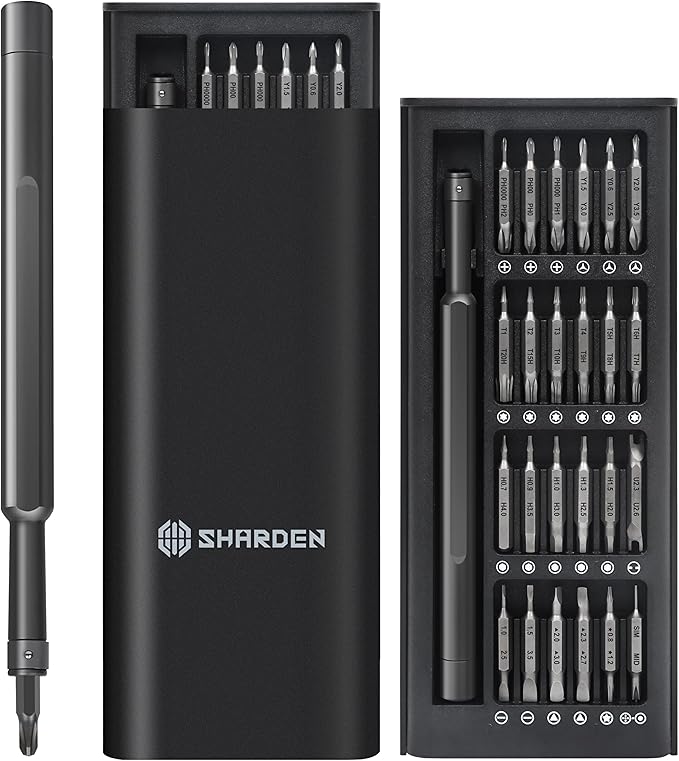 SHARDEN 49 in 1 Precision Screwdriver Set, Small Screwdriver Set with Torx, Pentalobe, Tri-wing, Mini Repair Tool Kit for PC, Laptop, MacBook, Computer, iPhone, PS5, Watch, Glasses, Electronic