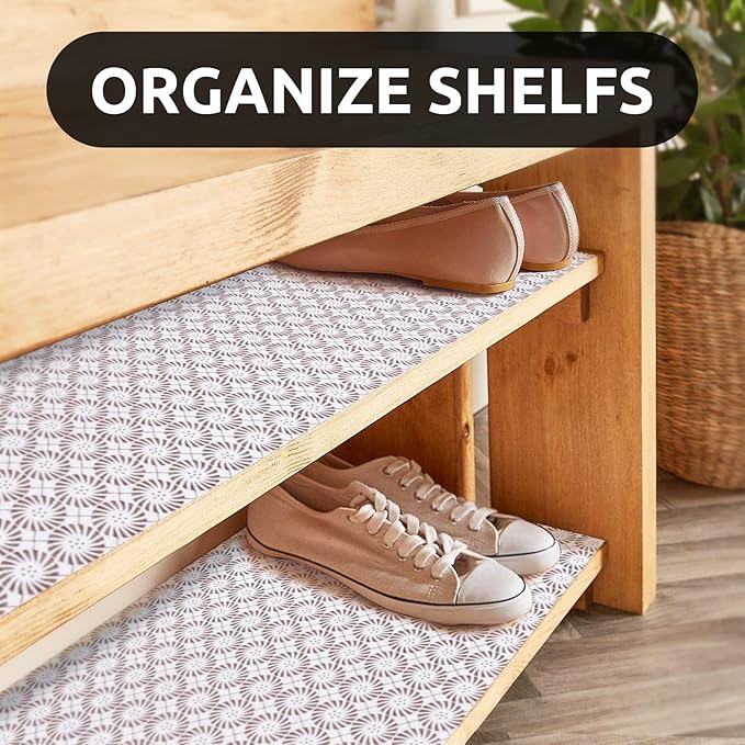 RAY STAR 18X96 Inch Shelf Liner for Kitchen Cabinets, Non-Adhesive Cabinet Liner Washable, PVC Drawer Liner for Dresser Non-Slip Bathroom (Circle)(10 Roll)