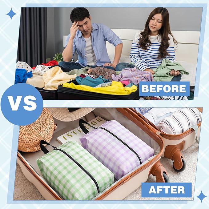 Bulyoou 6 Pcs Travel Shoe Bags with Zipper Portable Suitcase Shoe Organizer Packing for Men Women Nylon Multicolor(L,Fresh Color)