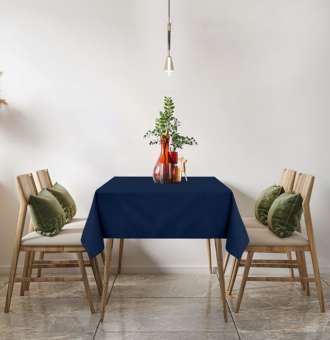 Utopia Kitchen Rectangle Table Cloth 2 Pack (54x54 Inches, Navy Blue), Machine Washable Polyester Table Cover for Dining, Buffet Parties, Picnics, Events, Weddings and Restaurants