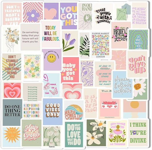 Aesthetic Stickers Pastel - Pink Coquette Quote Stickers - Inspirational Quote Party Favors & Decorations, Waterproof Vinyl Decal, Motivational Sayings