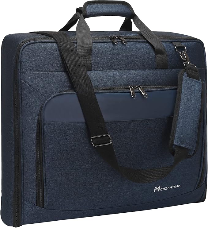 Modoker Carry On Garment Bags for Travel Hanging Clothes Suit Bag Luggage Organizer, Foldable Suit Carrier Gift for Men Women