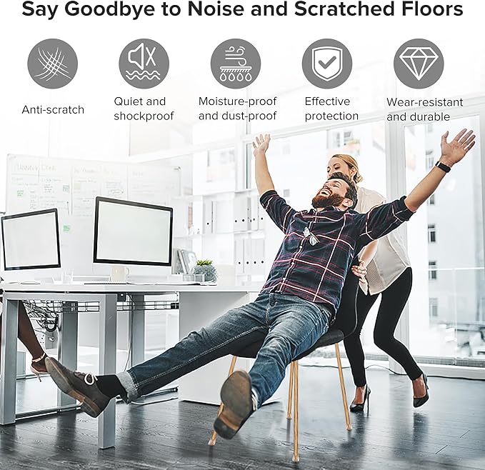 24PCS Upgraded Silicone Chair Leg Floor Protectors for Hardwood Floors, Furniture Sliders for Chair Legs, Felt Bottom Furniture Pads, Anti-Slip Round & Square Cap Covers to Prevent Scratches and Reduce Noise