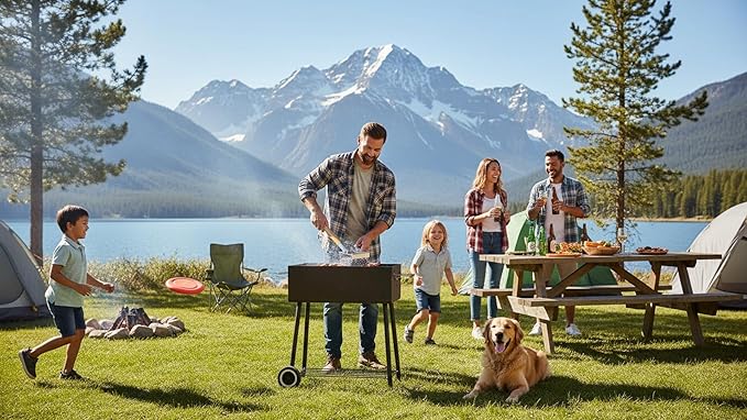 HOUSE AGAIN Grill Brush Bristle Free, Stainless Steel Food-Grade Brush Head with Scraper, Safe BBQ Outdoor Grill Cleaning Brush Barbecue Steam Grill Cleaner Non Wire for Grill Grate/Long Wood Handle