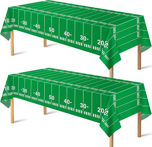 OHOME Football Party Decorations - Super Game Bowl Party Decorations 2026 - Disposable Tablecloth Plastic Table Covers for Football Game Birthday Football Parties Decor Supplies 54" X 108",2 Pack