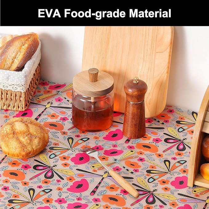 Cooyes Shelf Liner – Non-Slip Cabinet & Drawer Liner for Kitchen – Non-Adhesive Waterproof Shelf Paper with Modern Pattern – Durable EVA Cabinet Mat – Easy to Cut (Amethyst,23.6" W x 236" L)
