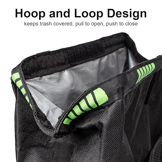 Car Trash Can 3.5 Gallons Ultra Large Car Trash Bag Hanging, Capacity Organizer and Storage with Adjustable Straps, Leakproof Lining and Spring Frame Closure for Interior Stuff Storage