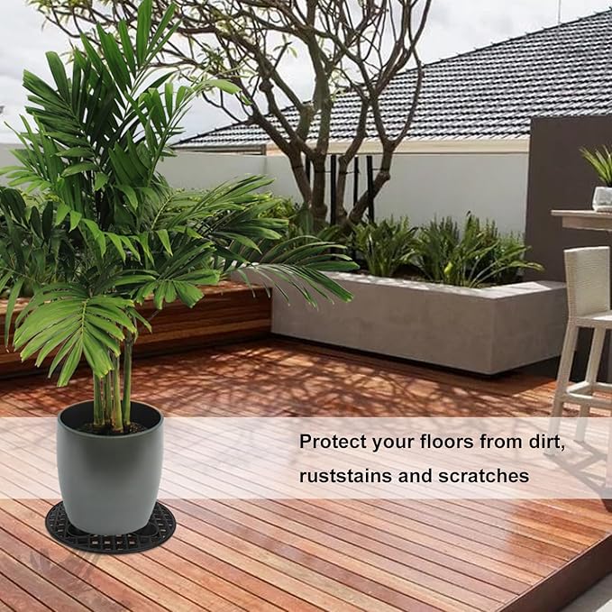 KUKLIPJIM 30 Pack Plant Pot Elevators 7.87 Inch Plastic Plant Risers, Plant Level Pot Elevator for Indoor & Outdoor Planters, Black