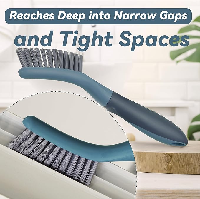 2 Packs Small Brushes for Cleaning, Stiff Bristle Grout Scrub Brushes for Kitchen, Bathroom, and Tile Floors, Ideal for Gaps, Crevices, and Window Tracks