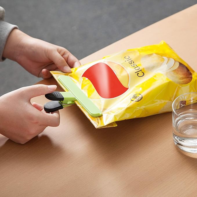 6 Pack Chip Bag Clips, 6 Inch Large Size Assorted Colors Foods Snacks Bag Paper Clips, Plastic Heavy Duty Seal Grips
