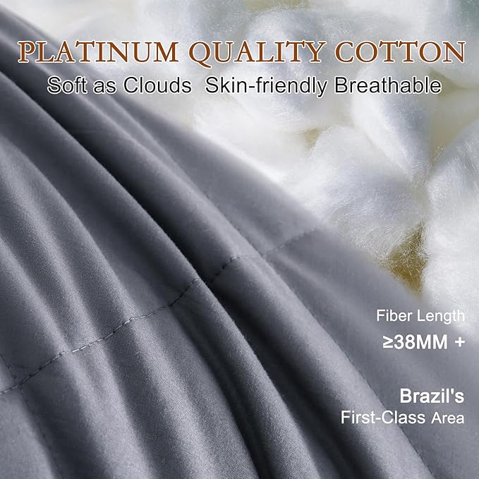 YOUR MOON Organic Wool Pillow Standard Size Set of 2, Soft Support Bed Pillows for Sleeping, Luxury Down Alternative Pillow for Side & Back Sleepers, 100% Cotton Cover, Natural Wool Filling (Gray)