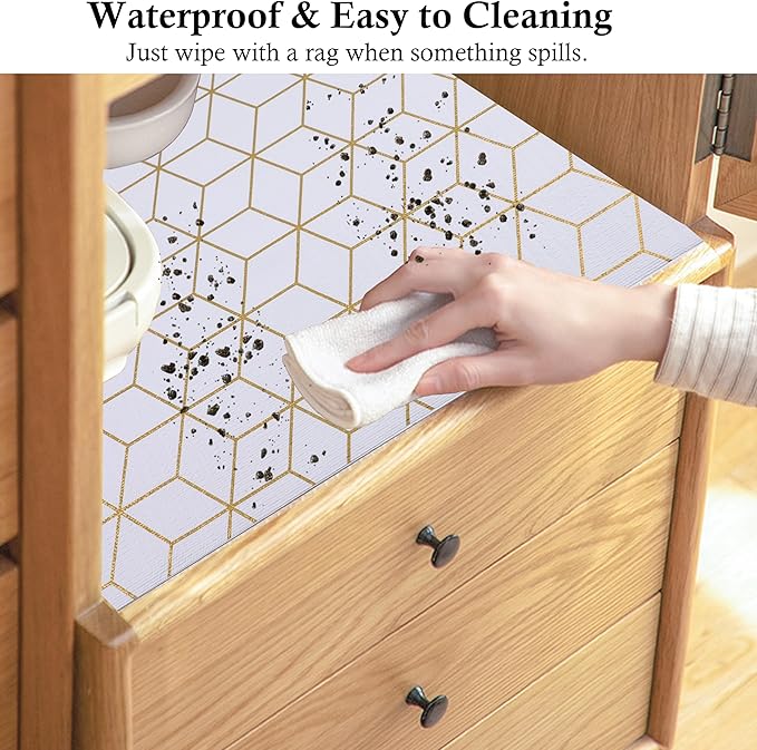 Shelf Liners for Kitchen Cabinets 20 Inch Wide X 20 Ft Non Adhesive Cabinet Drawer Liner Non Slip Water Oil-Proof Strong Grip Pantry Refrigerator Shelves Liner for Bathroom Drawer Cupboard Closet Mat