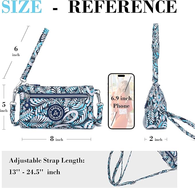 AOCINA Small Wristlet Wallet for Women RFID Blocking Crossbody Purse Gifts for Valentine's Day Nylon Cell Phone Purses