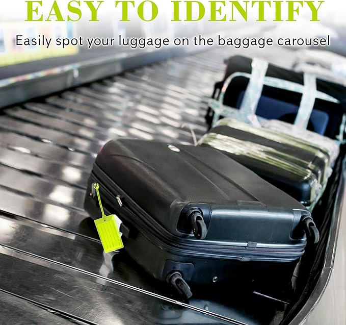 10 Pack Luggage Tags for Suitcases, Airplane Travel Essentials for Flying, International Travel Must-Haves, and Luggage Accessories by Sodsay