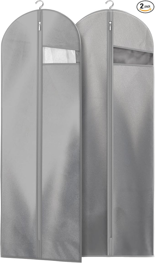 Lazebox Garment Bags for Travel and Closet Storage with Zipper, 65'' Long Dress Bag for Gowns Long