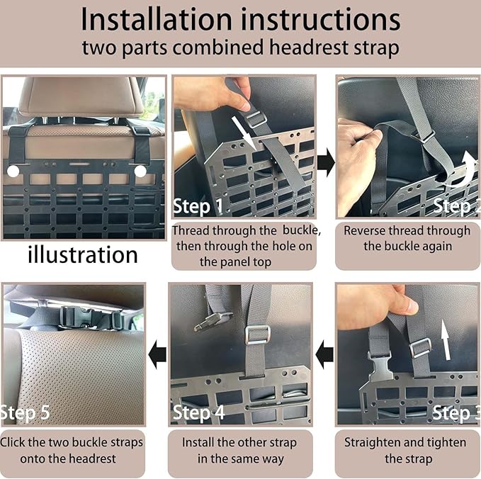 Rigid MOLLE Panel, Tactical Seat Back Organizer and Gun Rack for Vehicles Storage, Universal Fit SUV Truck Pickup, MGK-RMP-1