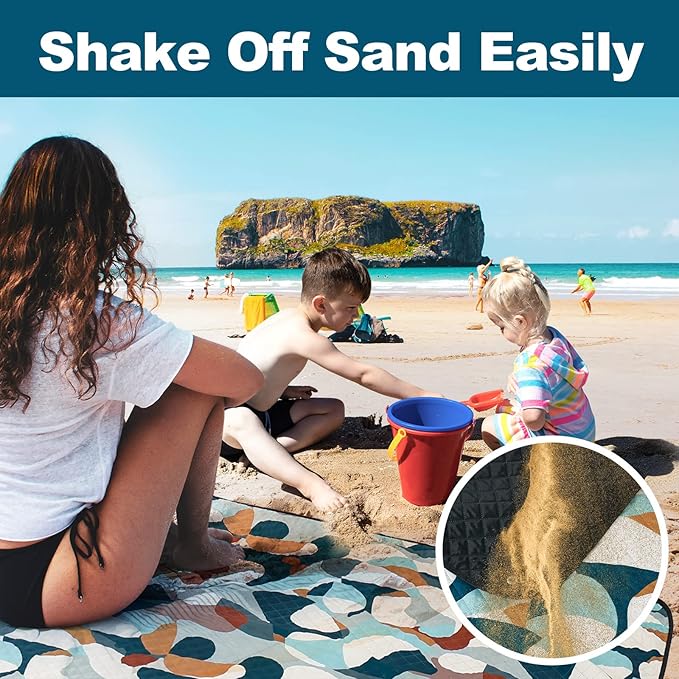 PY SUPER MODE Picnic Blankets Extra Large, Waterproof Foldable Outdoor Beach Blanket Oversized 83x79” Sandproof, 3-Layer Picnic Mat for Camping, Hiking, Travel, Park, Concerts-Camouflage
