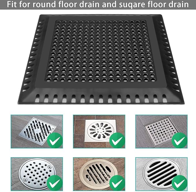 Hair Catcher/Drain Strainer/Shower Drain Cover for Bathroom Floor Drain, Stainless Steel and Silicone (Patented Product)