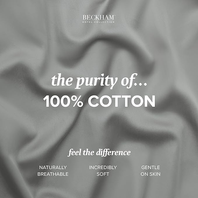 Beckham Hotel Collection Bed Pillowcases King Size Set of 2, 500TC 100% Cotton, Luxury Sateen Bedding, Open End, Breathable, Moisture-Wicking, Dark Gray