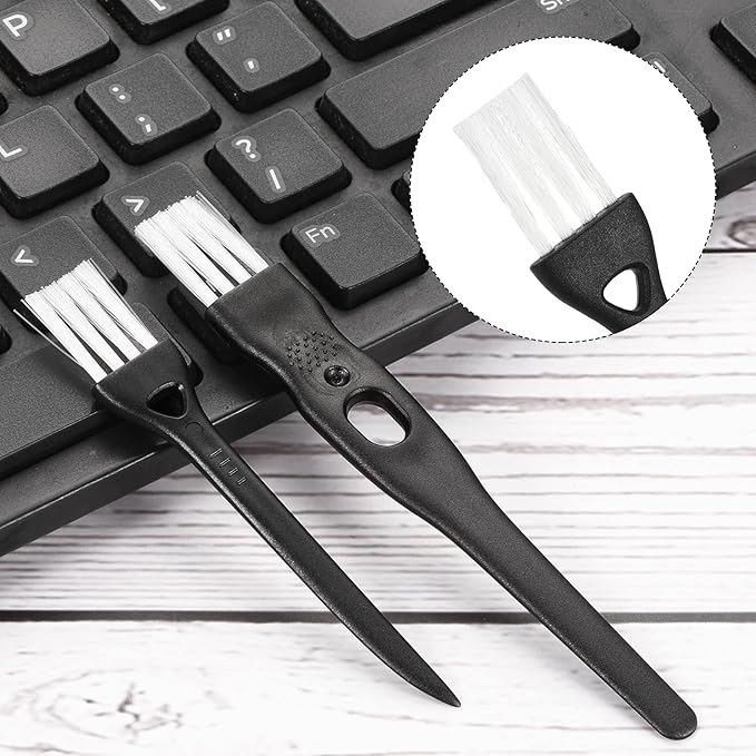 MECCANIXITY Shaver Cleaning Brush Tools with White Nylon Bristles 2 Sizes for Keyboard, Window Track, Vent Outlet, Home, Office, 8 Pack